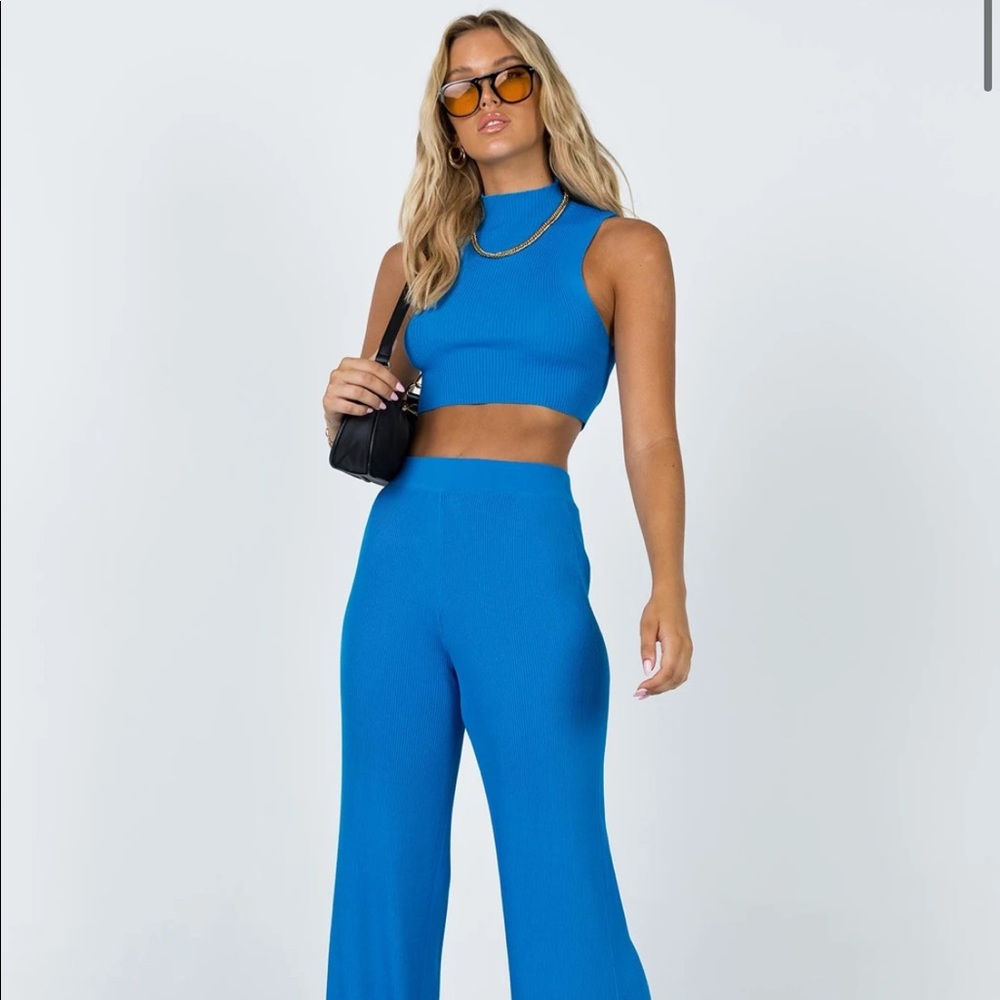 Princess Polly Riviera Set - Blue Tank & Pants Set